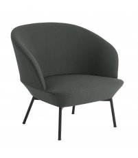 Krzesło tapicerowane OSLO LOUNGE CHAIR TUBE BASE MUUTO - tkanina Twill Weave 990, czarna podstawa