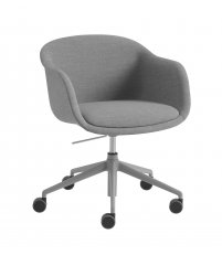 Fotel tapicerowany na k&oacute;łkach Fiber Conference Armchair Swivel Base w. Gas Lift, Castors, Tilt Muuto - Remix 133/ szara podstawa