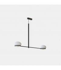 Lampa wisząca Coco Double LEDS C4 - podw&oacute;jna, czarna / bałe klosze