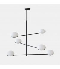 Żyrandol Coco LEDS C4 - 6 kloszy, czarna / białe klosze