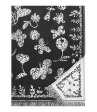 Lniano-bawełniany obrus / pled AAMOS Lapuan Kankurit -  140 x 240 cm, biało-czarny