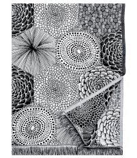 Lniano-bawełniany obrus / pled RUUT Lapuan Kankurit -  140 x 240 cm, biało-czarny