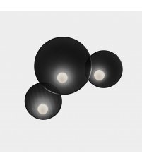 Kinkiet Trip LEDS C4 - potrójny, Ø30/Ø46/Ø30 cm, czarny