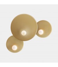 Kinkiet Trip LEDS C4 - potrójny, Ø30/Ø46/Ø30 cm, złoty
